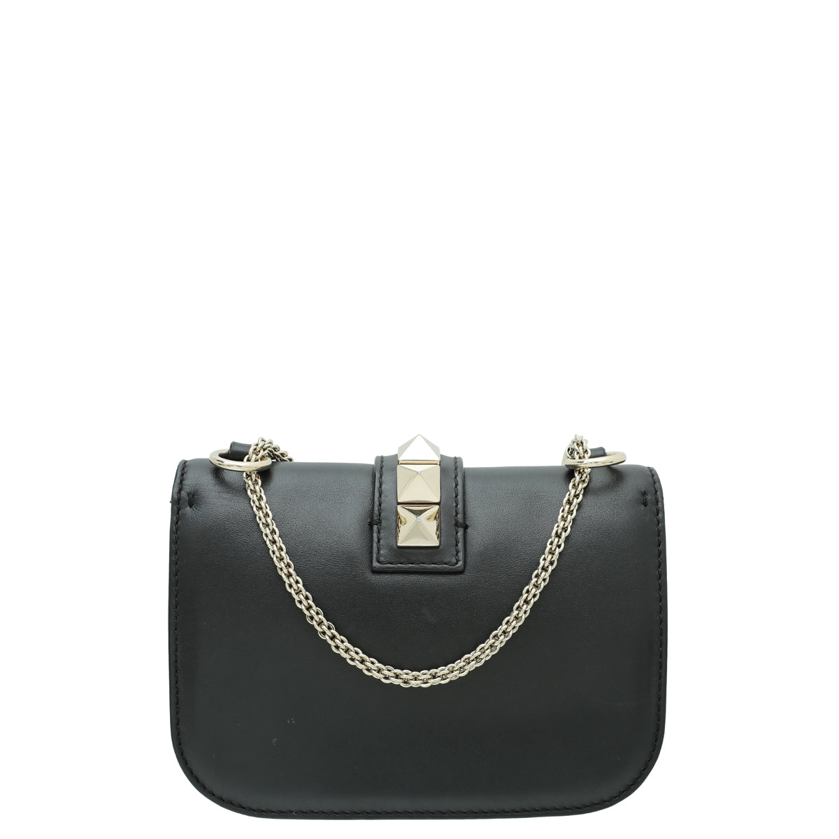 Valentino Black Glam Lock Small Flap Chain Bag-Valentino-THE CLOSET