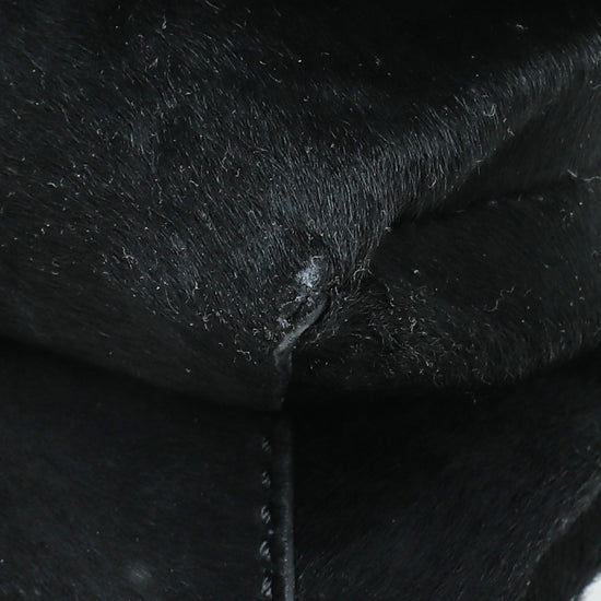 Valentino Black Pony Fur Va Va Voom Crystal Clutch Bag