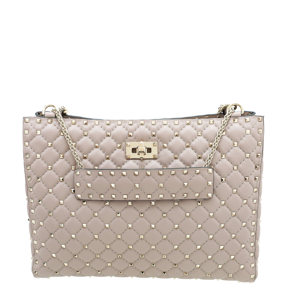 Valentino Poudre Spike Rockstud Nappa Tote Bag-Valentino-THE CLOSET