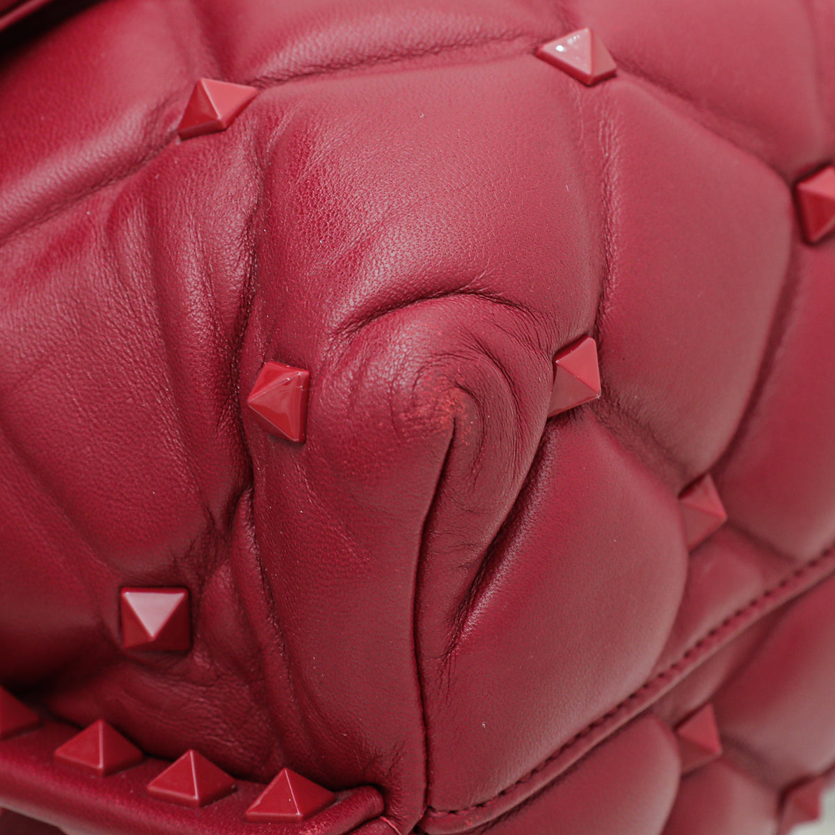 Valentino Red Candystud Top Handle Medium Bag