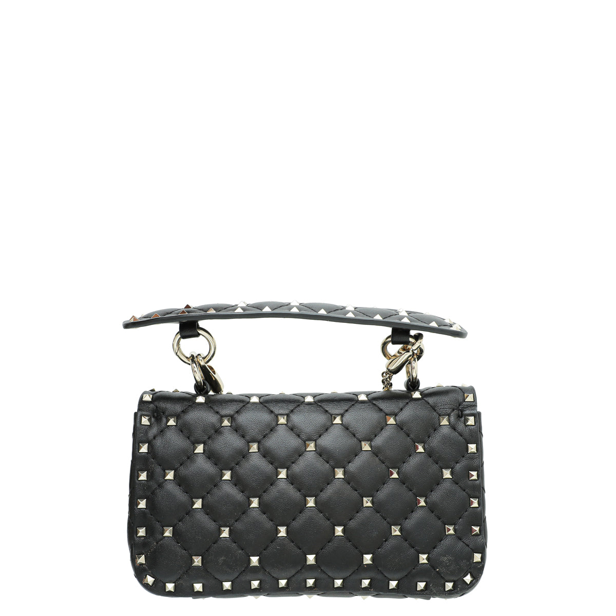 Valentino Black Spike Rockstud Small Flap Bag-Valentino-THE CLOSET