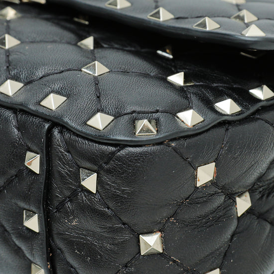 Valentino Black Spike Rockstud Small Flap Bag