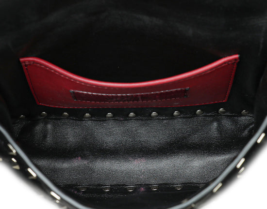 Valentino Black Spike Rockstud Small Flap Bag