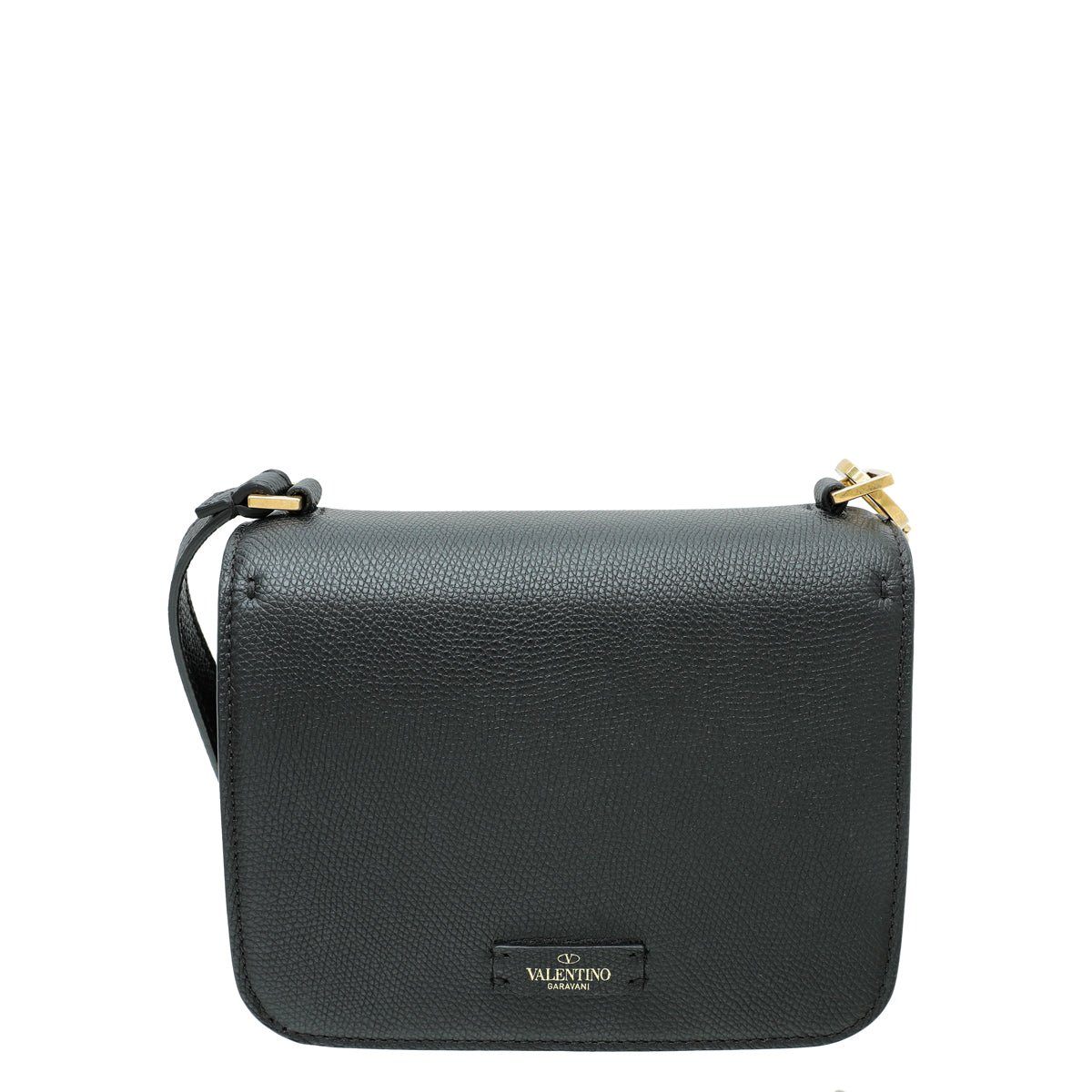 Valentino Black VLOGO Small Flap Bag-Valentino-THE CLOSET