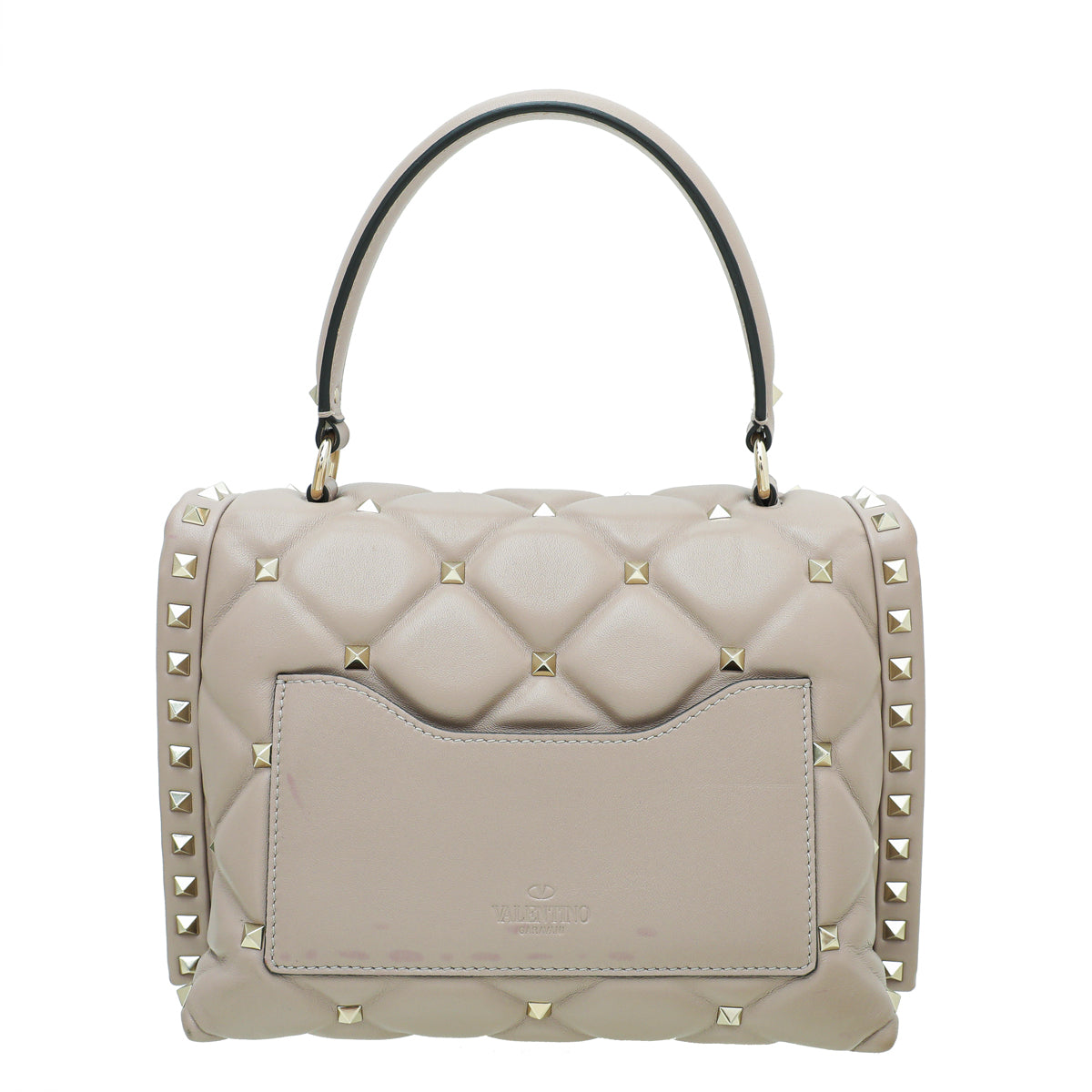 Valentino Poudre Nappa Candystud Top Handle Medium Bag-Valentino-THE CLOSET