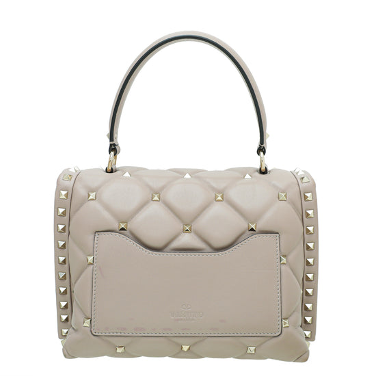 Valentino Poudre Nappa Candystud Top Handle Medium Bag