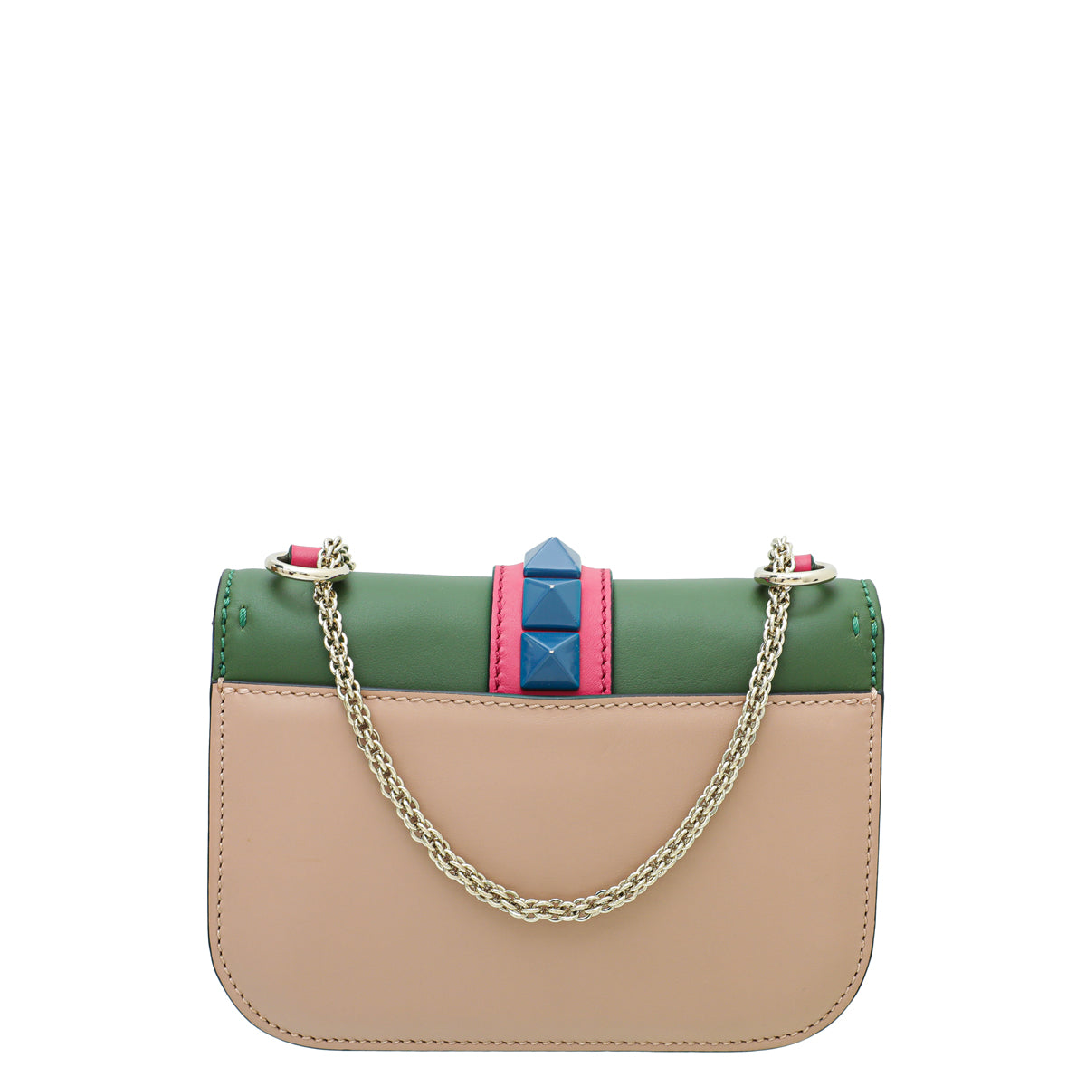 Valentino Multicolor Colorblock Rockstud Glam Lock Flap Bag-Valentino-THE CLOSET