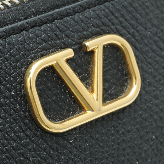 Valentino Black VLOGO Double Zip Chain Crossbody Bag