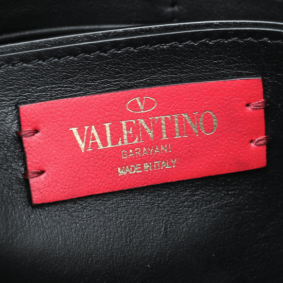 Valentino Black Rockstud Flap Chain Clutch