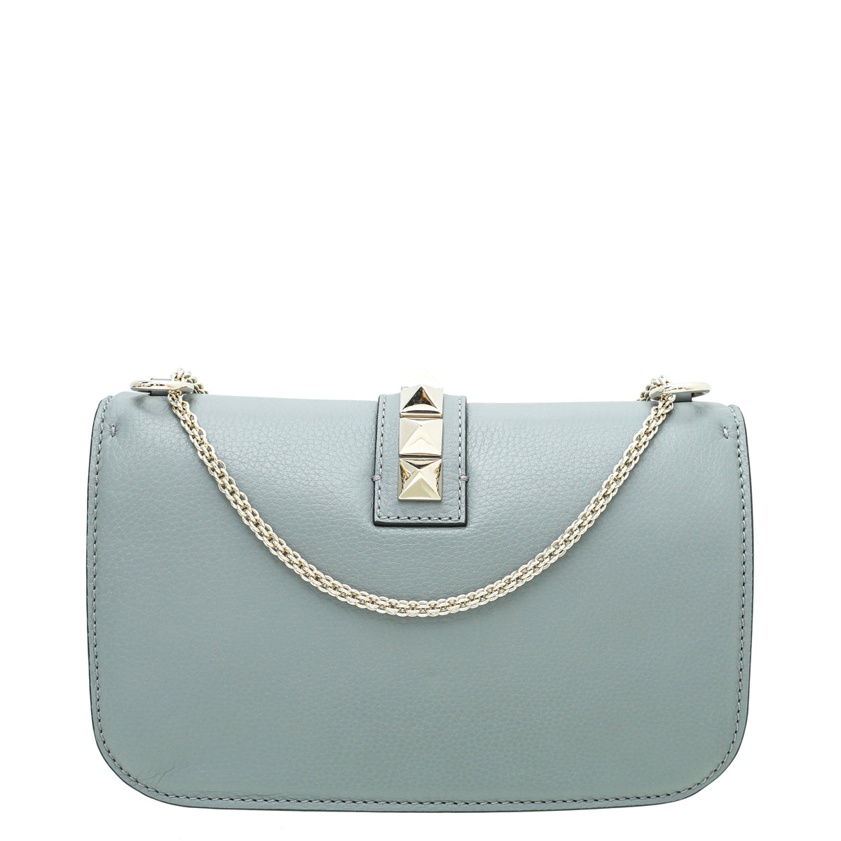 Valentino Light Gray Rockstud Glam Lock Medium Bag-Valentino-THE CLOSET