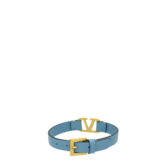 Rockstud Calfskin Double-strap Bracelet for Woman in Poudre | Valentino NZ