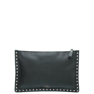 Valentino Black Rockstud zip zip kited