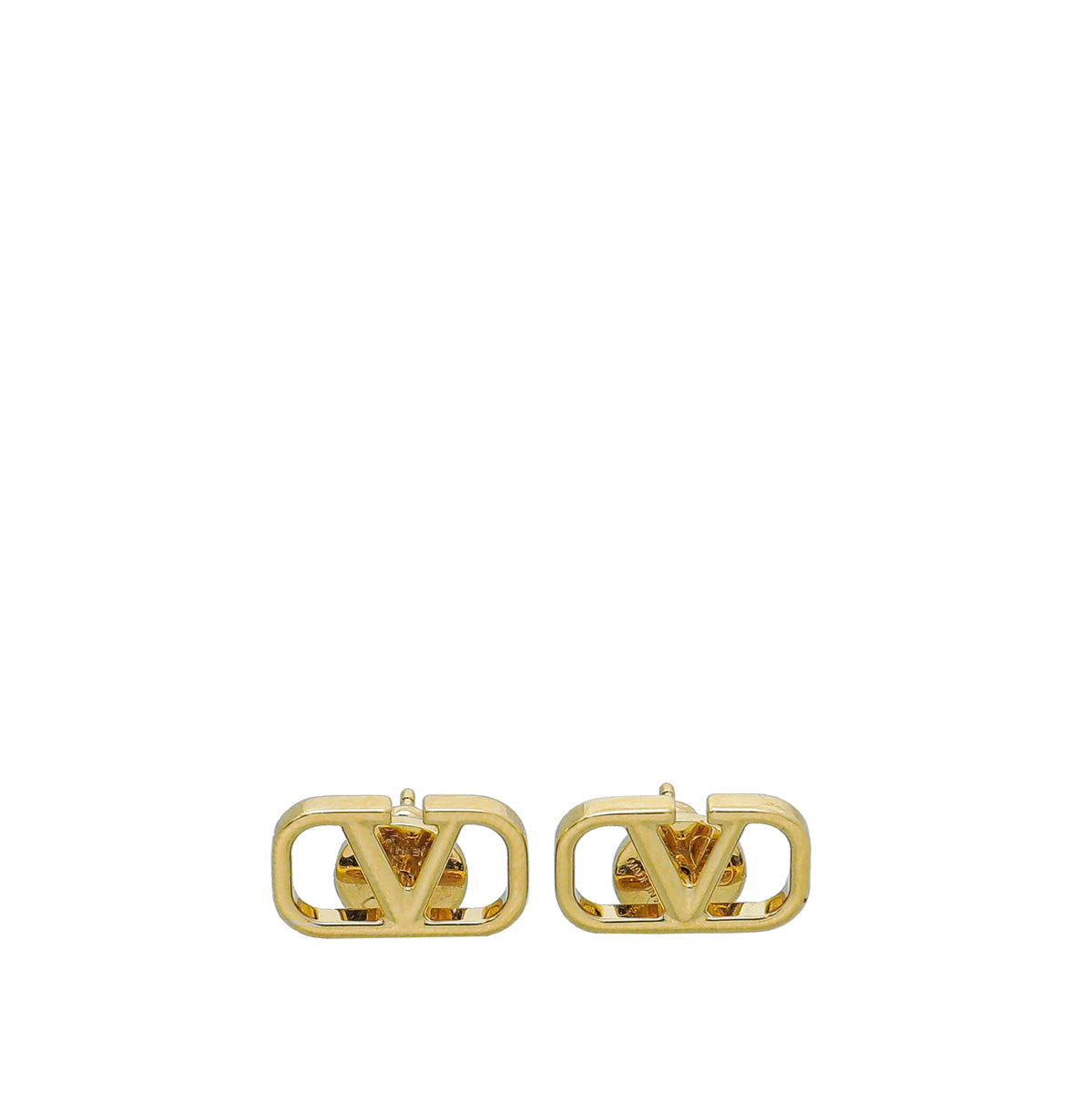 Valentino Gold V Logo Stud Earring-Valentino-THE CLOSET