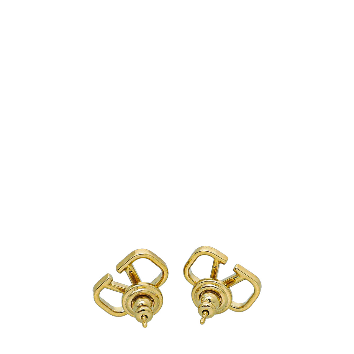 Valentino Gold V Logo Stud Earring