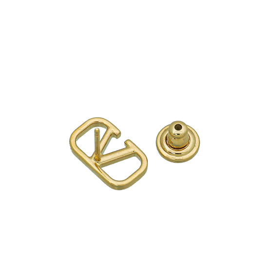 Valentino Gold V Logo Stud Earring