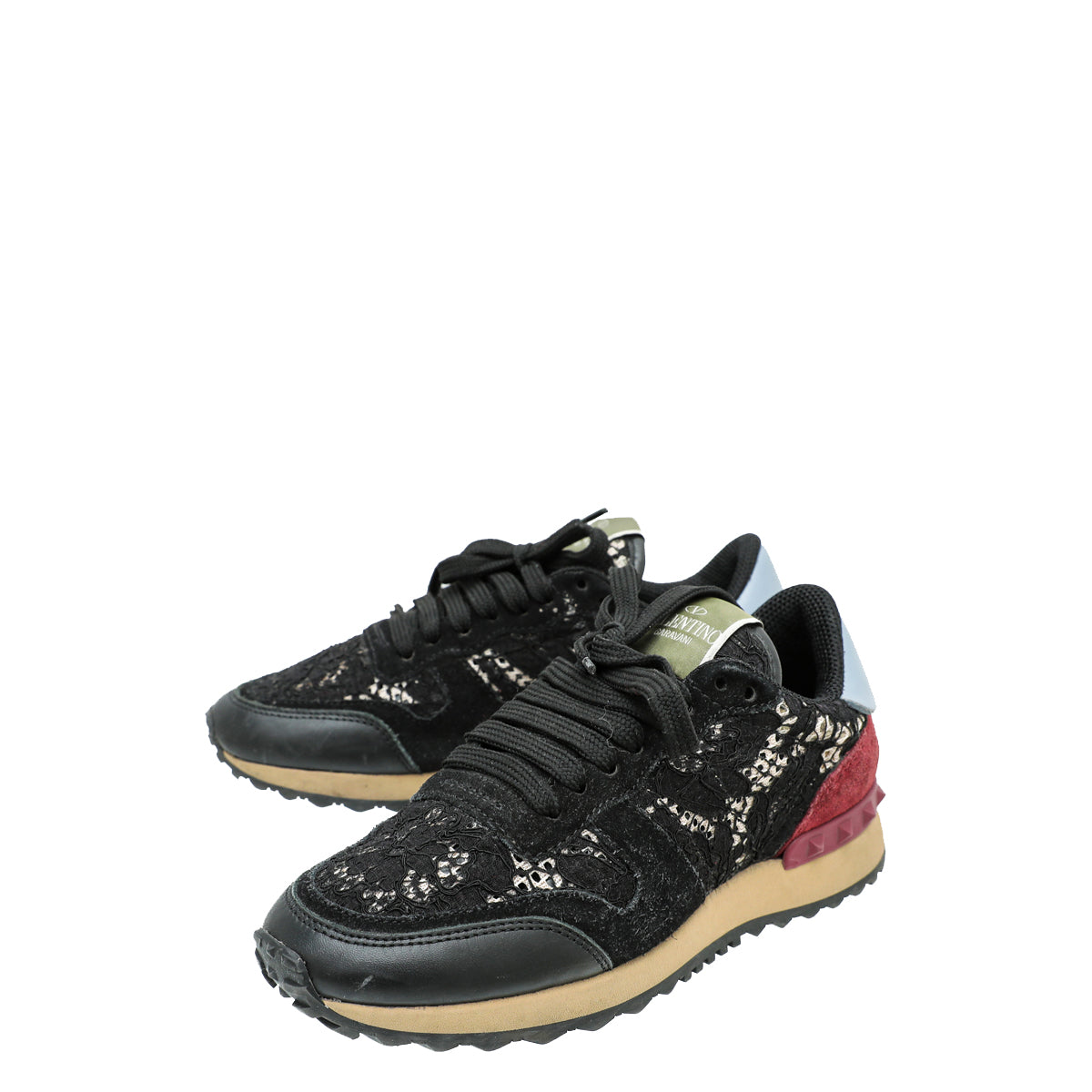 Valentino Tricolor Lace Rockrunner Sneakers 35
