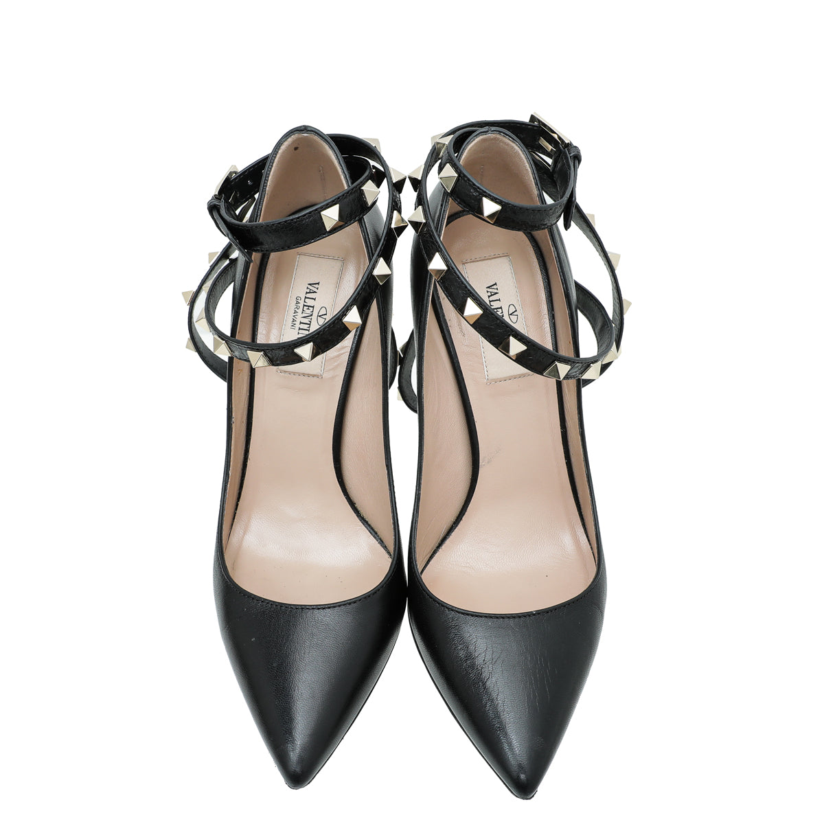 Valentino Black Rockstud Cross Strap Pump 36 – THE CLOSET