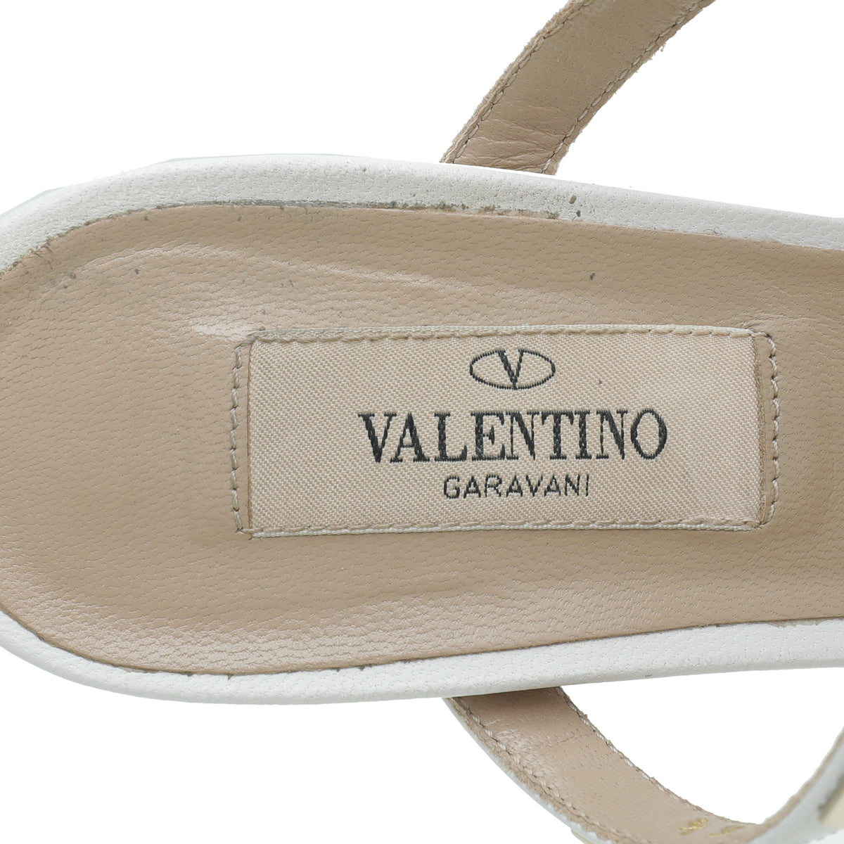 Valentino White Rockstud Block Slide Sandals 36.5