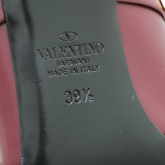 Valentino Cerise Roman Stud Heeled Mule 39.5