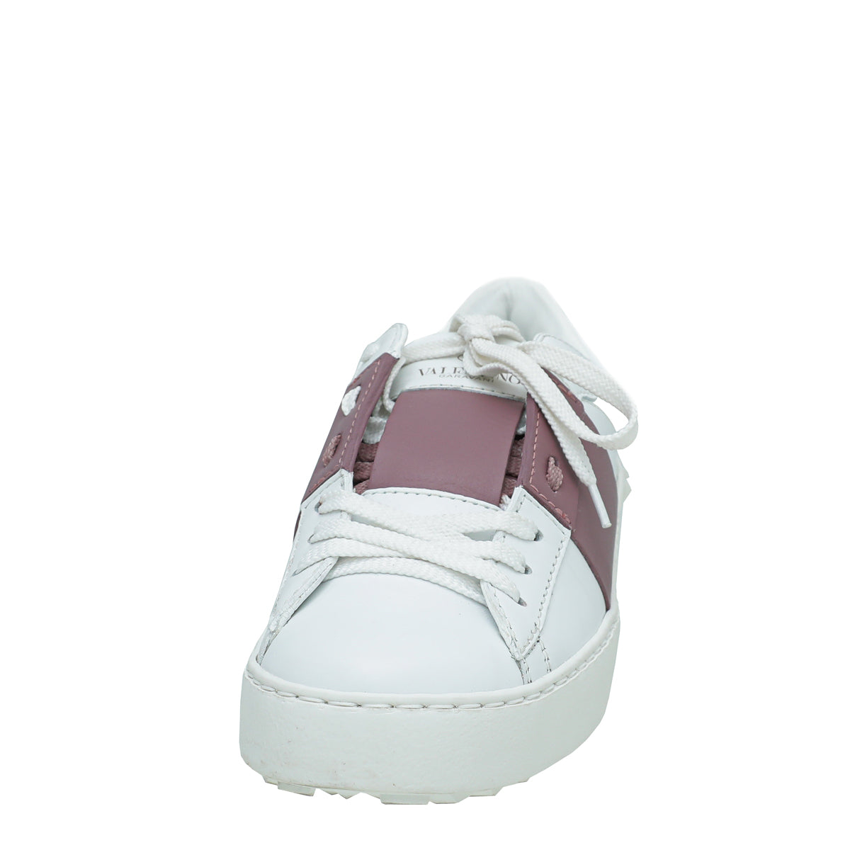 Valentino White Rockstud Open Stripe Sneaker 35.5-Valentino-THE CLOSET