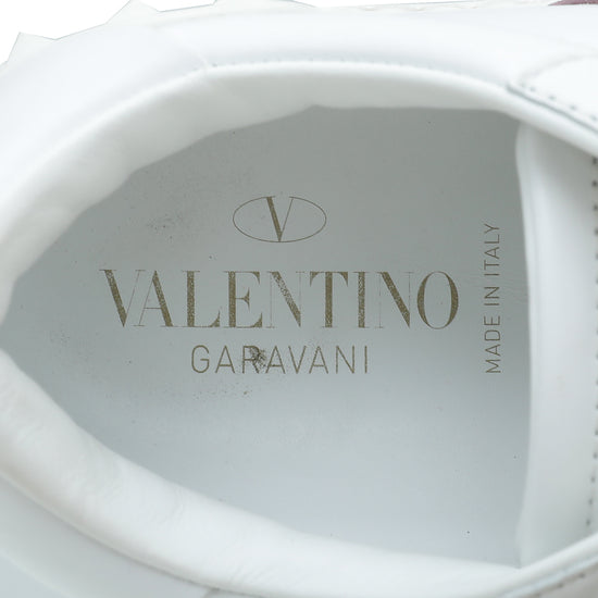 Valentino White Rockstud Open Stripe Sneaker 35.5