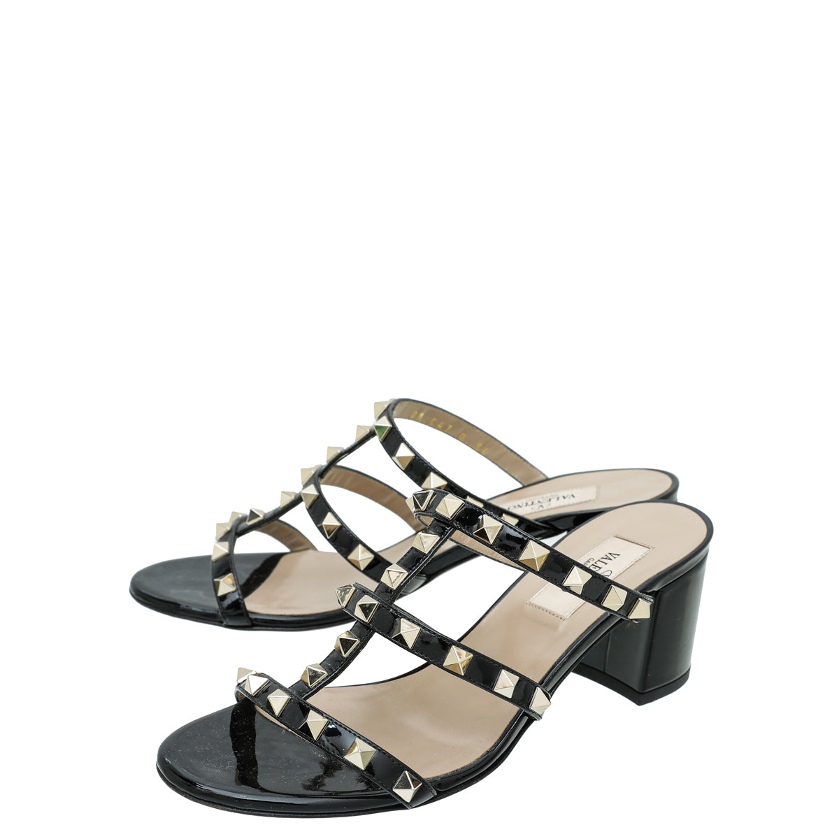 Valentino Black Rockstud Block Heeled Mules 36-Valentino-THE CLOSET