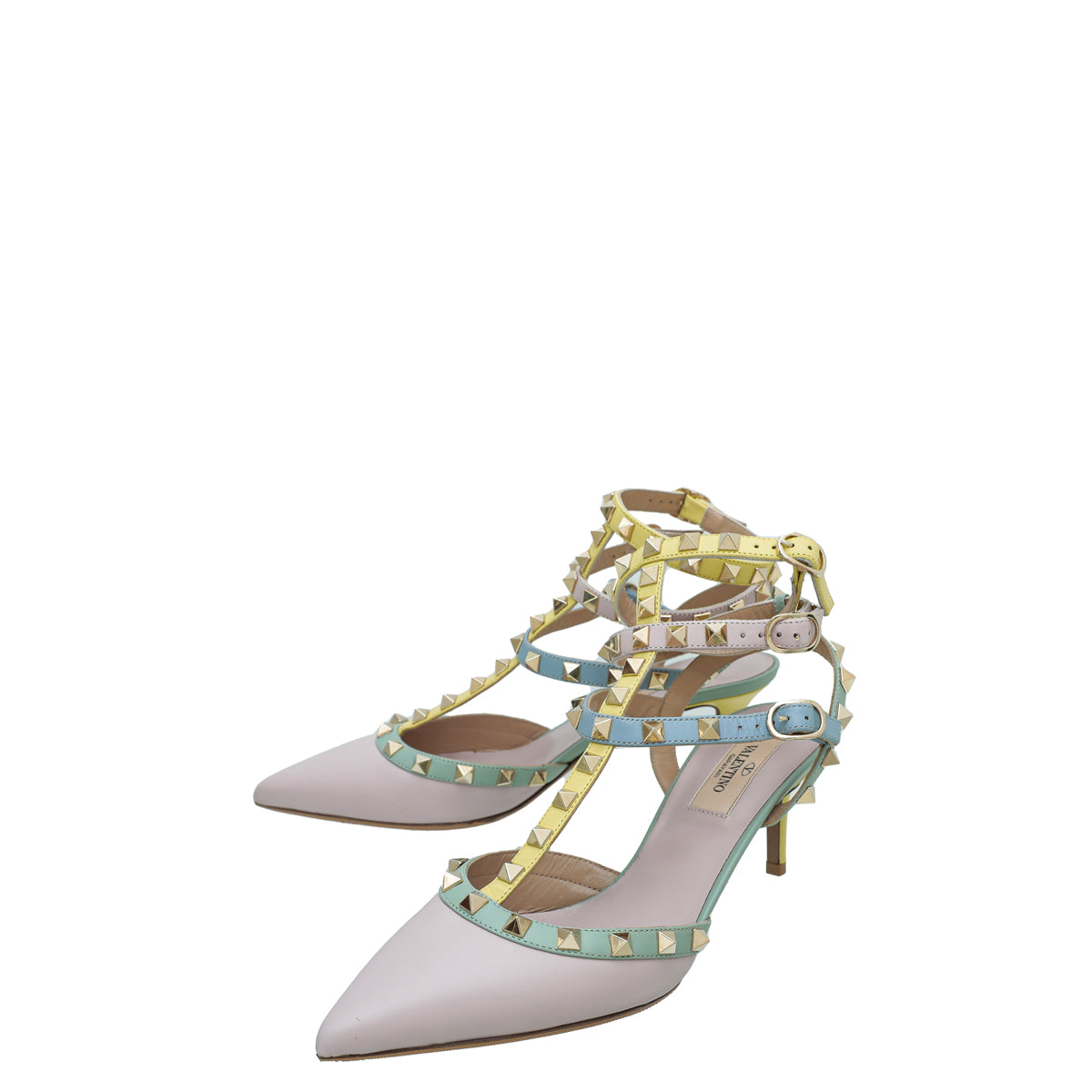 Valentino Rockstud Caged Slingback Ankle Strap 37.5-Valentino-THE CLOSET