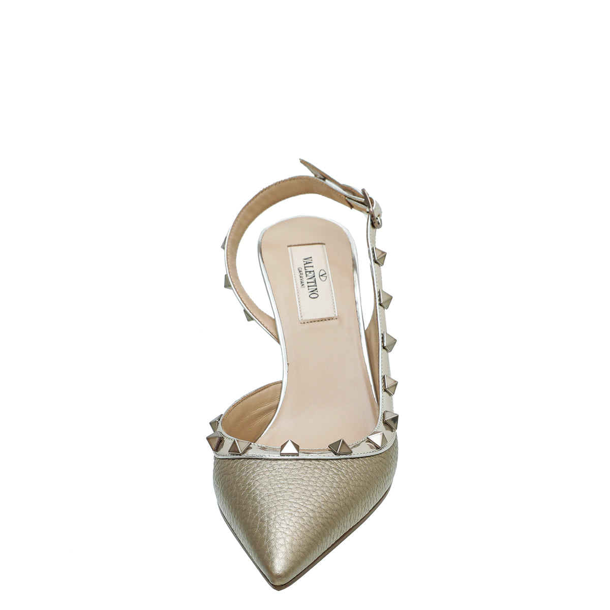 Valentino Bicolor Rockstud Half D'Orsay Slingback 37-Valentino-THE CLOSET