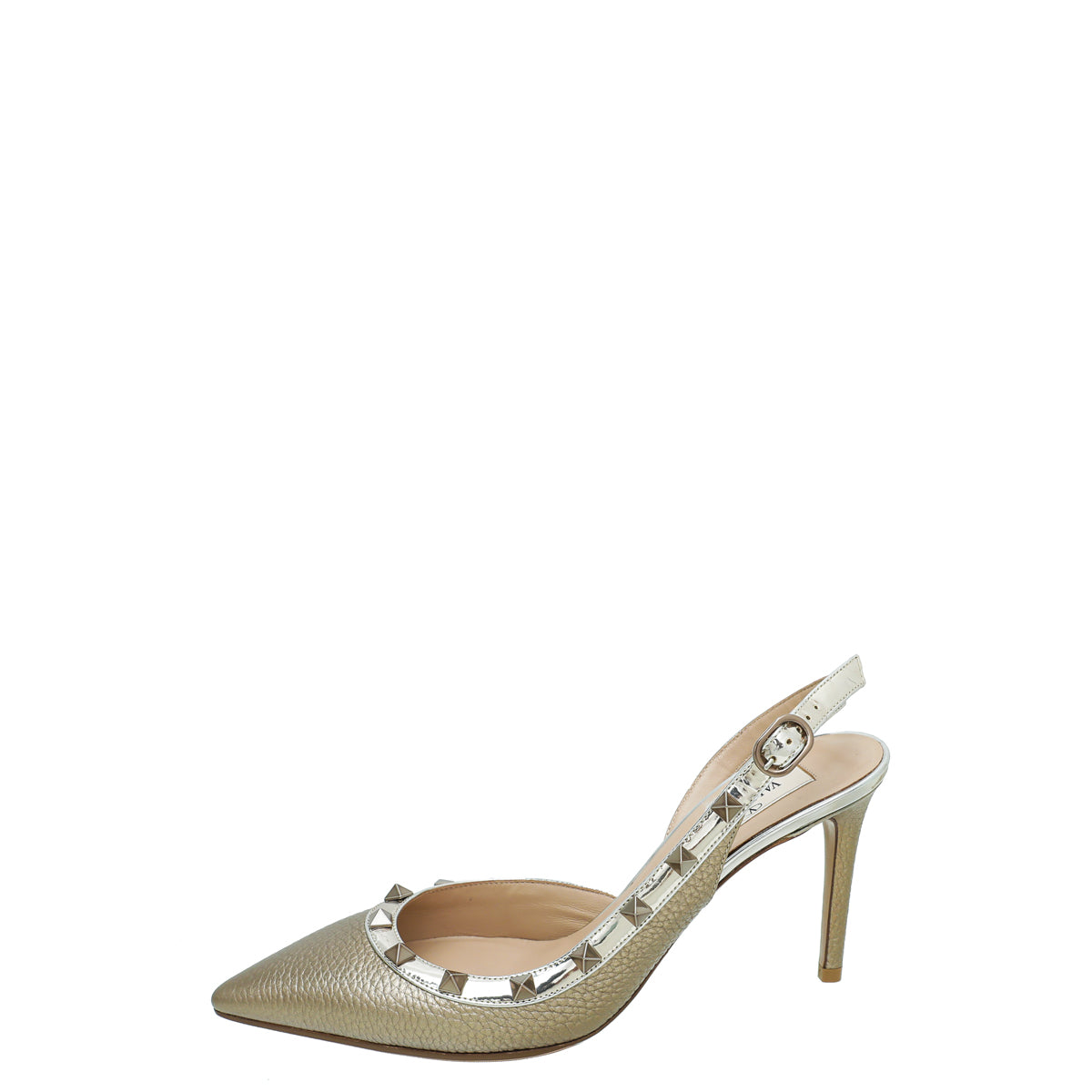 Valentino Bicolor Rockstud Half D'Orsay Slingback 37