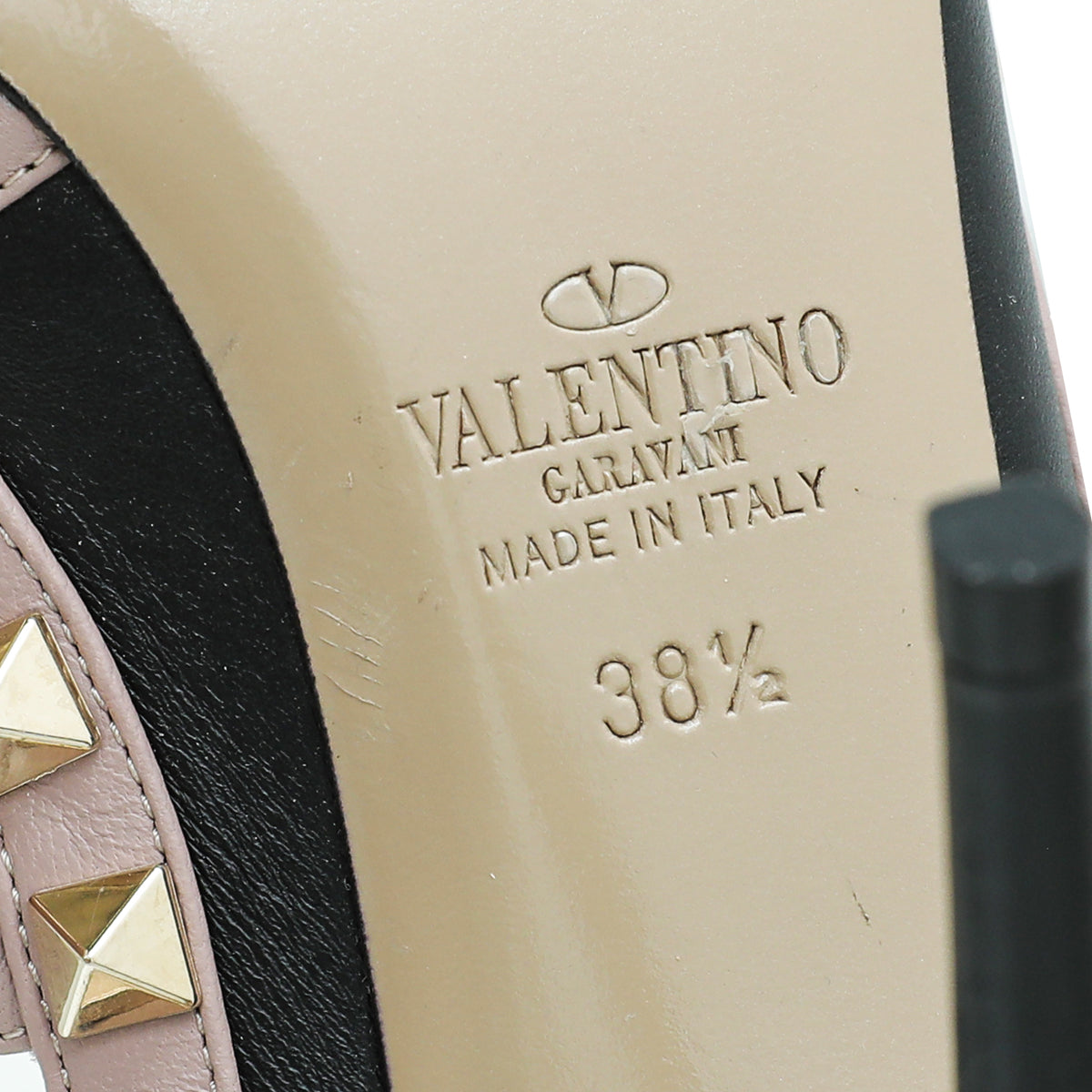 Valentino Bicolor Rockstud Caged Ankle Strap Pump 38.5