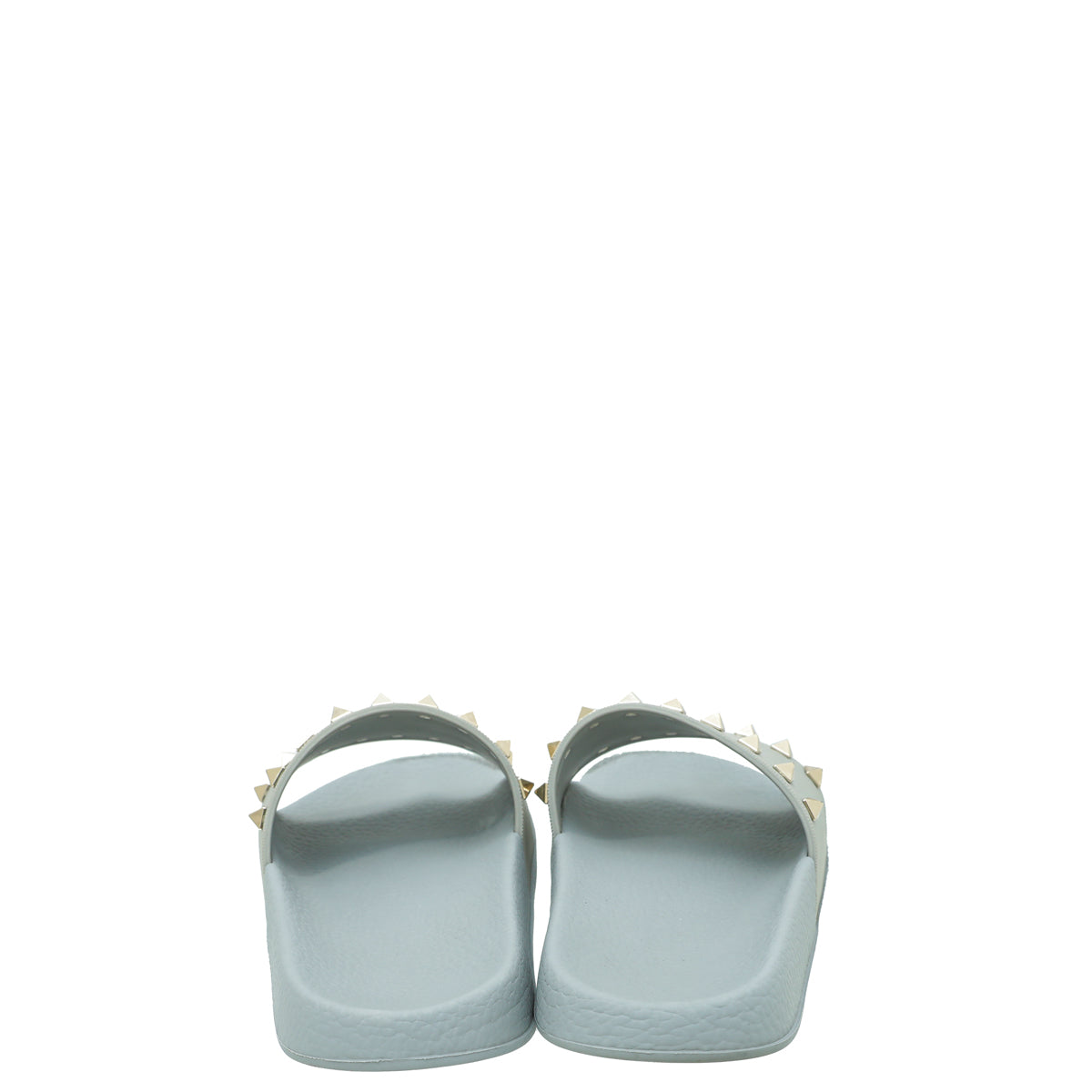 Valentino Pale Blue Rockstud Rubber SLider Sandal 38