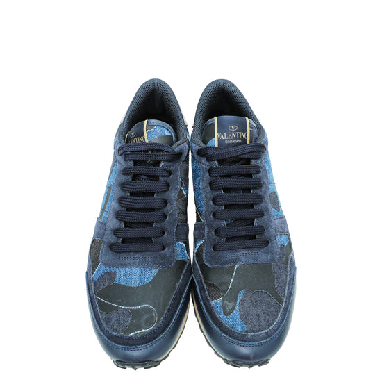 Valentino Blue Multicolor Camouflage Rockrunner Sneakers 41