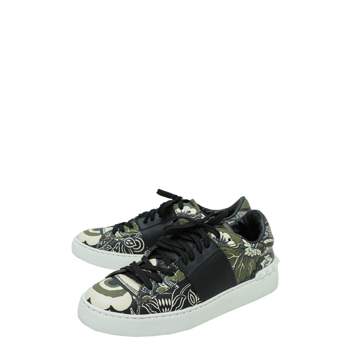 Valentino Green Multicolor Printed Rockstud Untitled Sneakers 39-Valentino-THE CLOSET