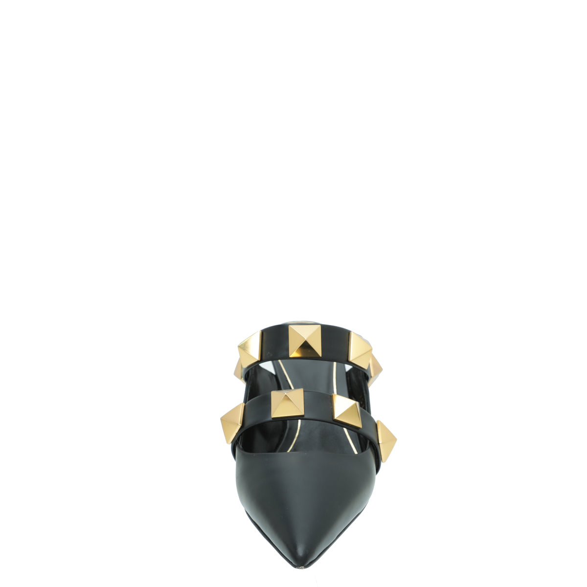 Valentino Black Roman Stud Heeled Mules 35-Valentino-THE CLOSET