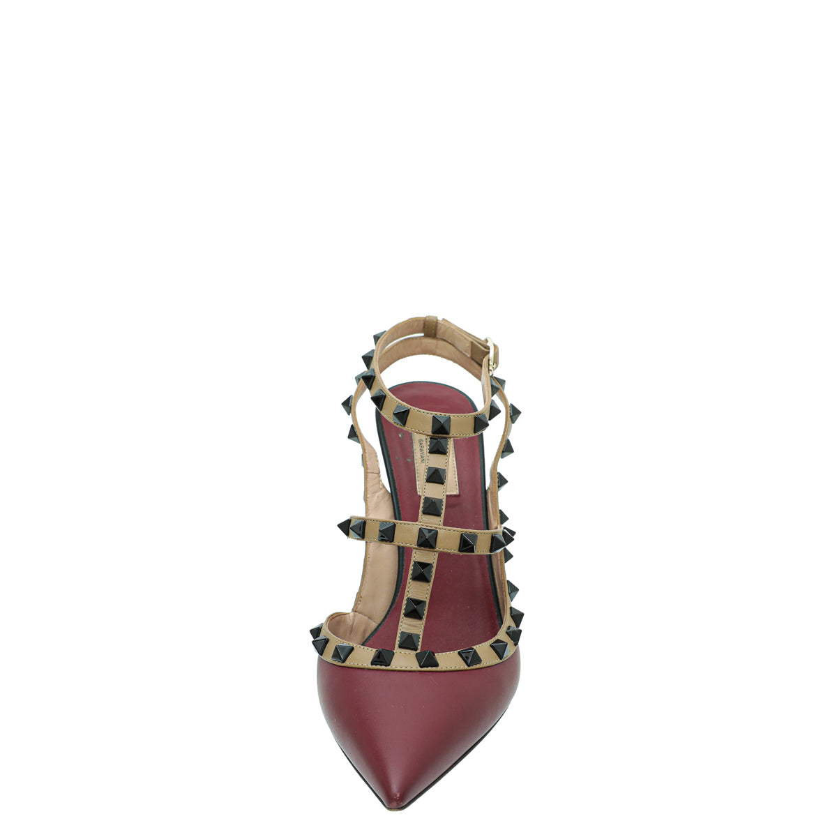 Valentino Bicolor Rockstud Caged Ankle Strap Pumps 39.5-Valentino-THE CLOSET