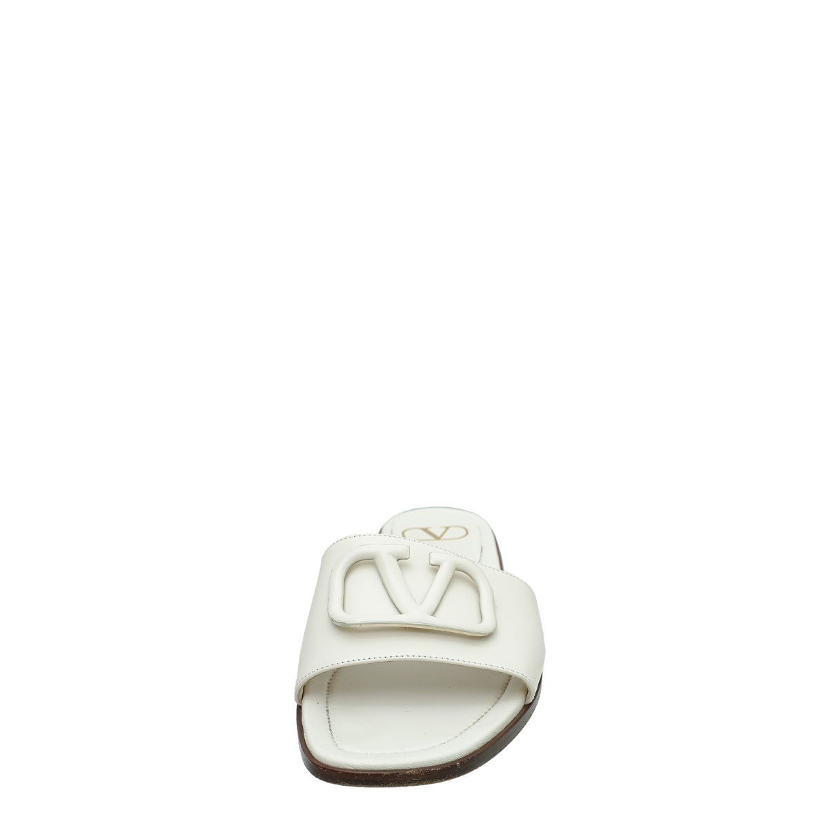 Valentino Cream VLOGO Flat Sandal 40-Valentino-THE CLOSET