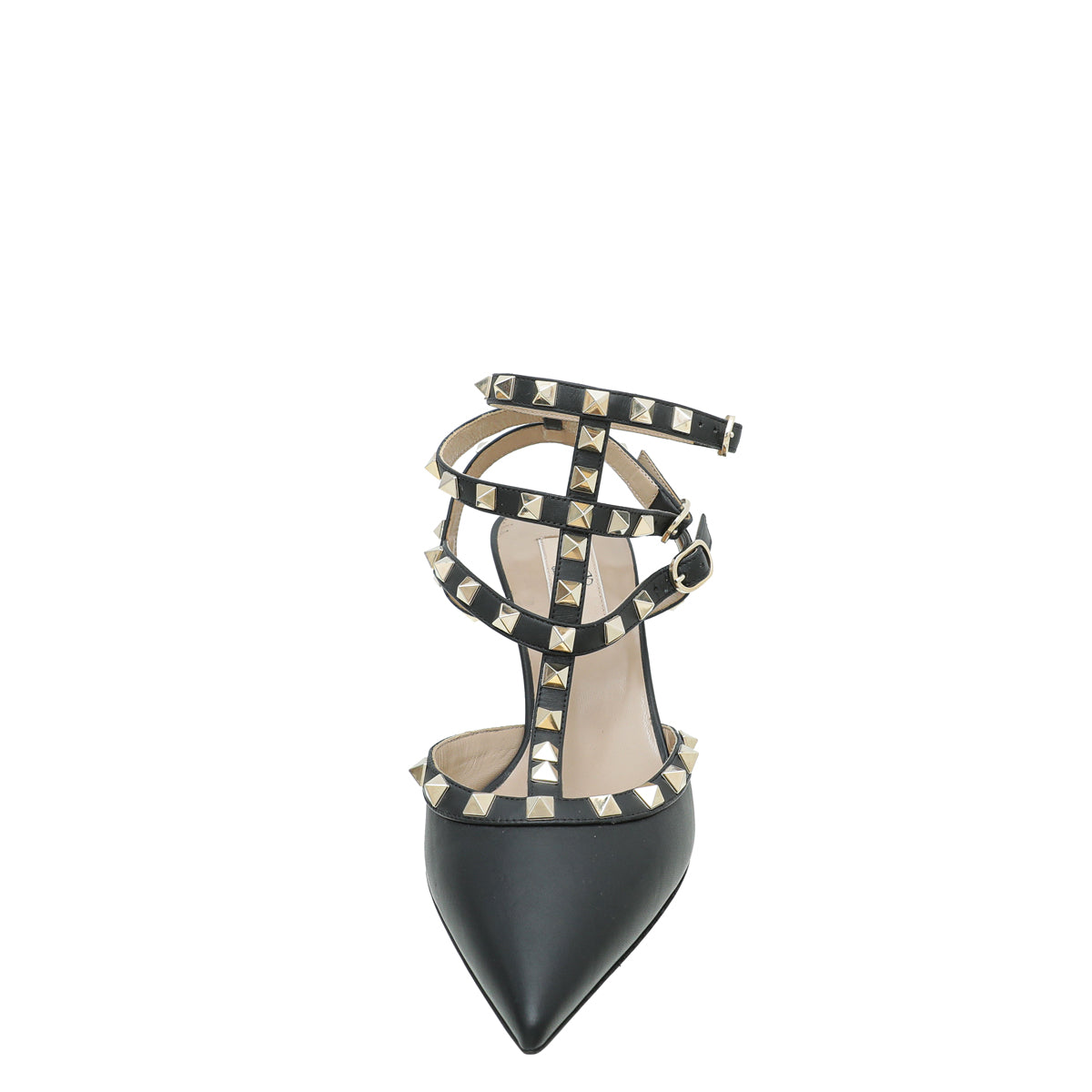 Valentino Black Rockstud Caged 85mm Pump 37.5-Valentino-THE CLOSET