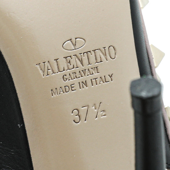 Valentino Bicolor Rockstud Caged Ankle Strap Pump 37.5