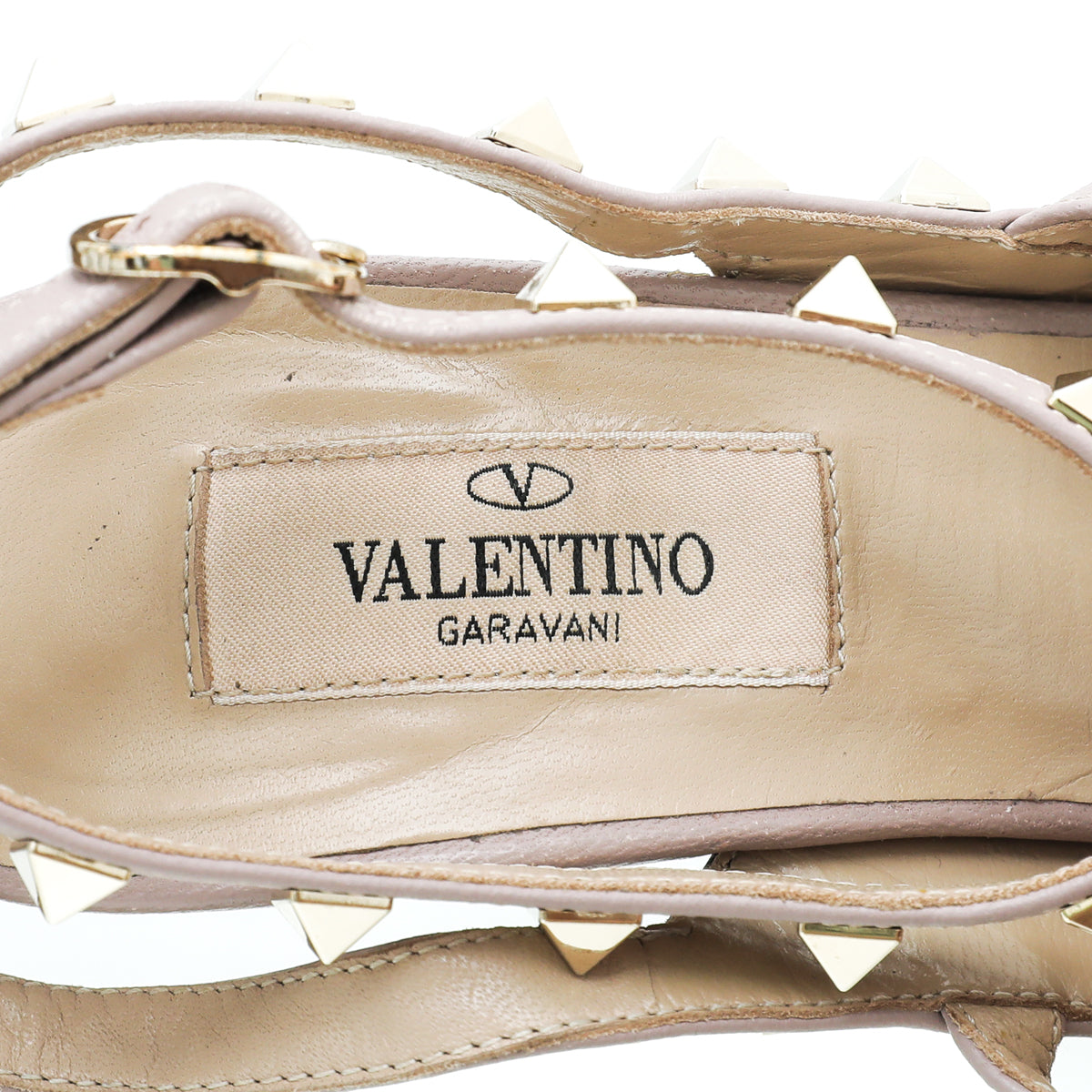 Valentino Bicolor Rockstud Caged Ankle Strap Pump 37.5
