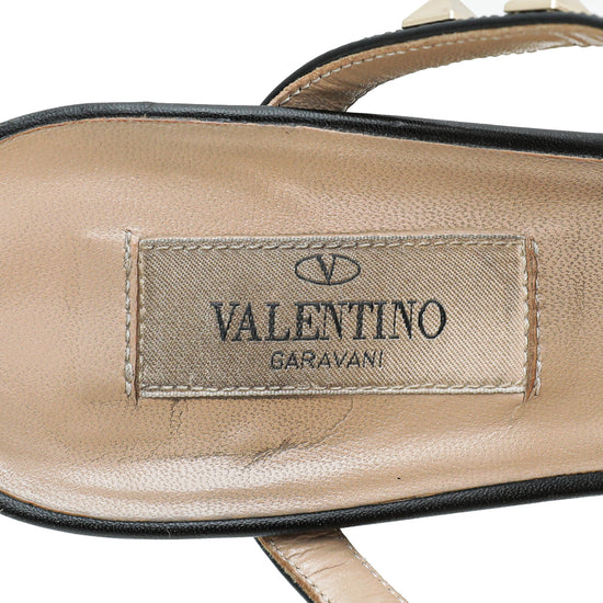 Valentino Black Rockstud Block Heeled Mules 39