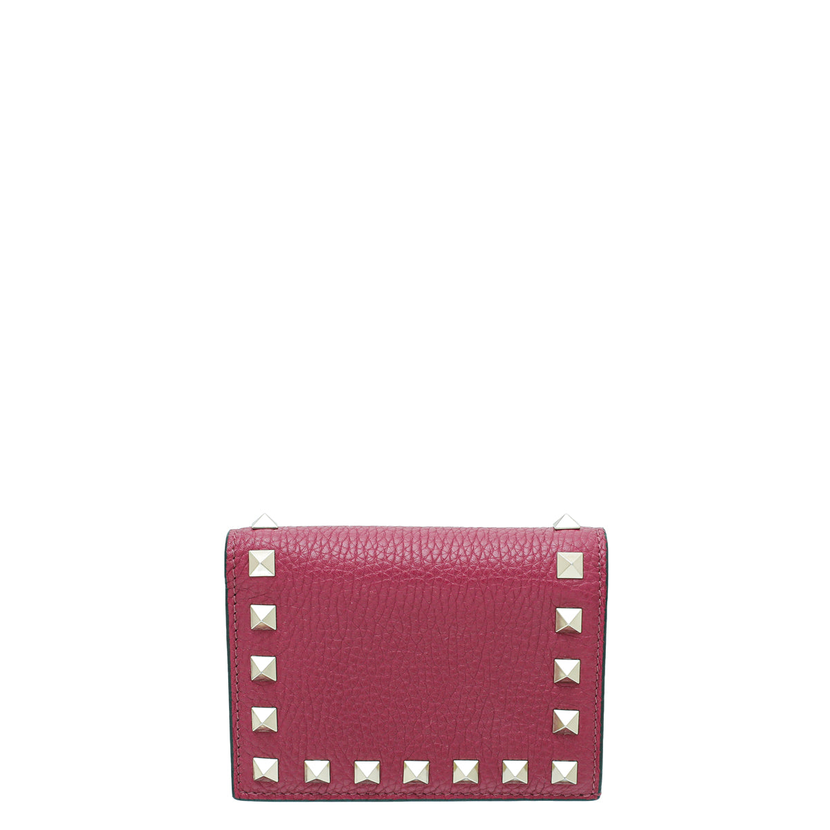 Valentino Fuchsia Rockstud Small French Wallet-Valentino-THE CLOSET