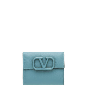 Valentino Grey Vlogo Small Compact Wallet