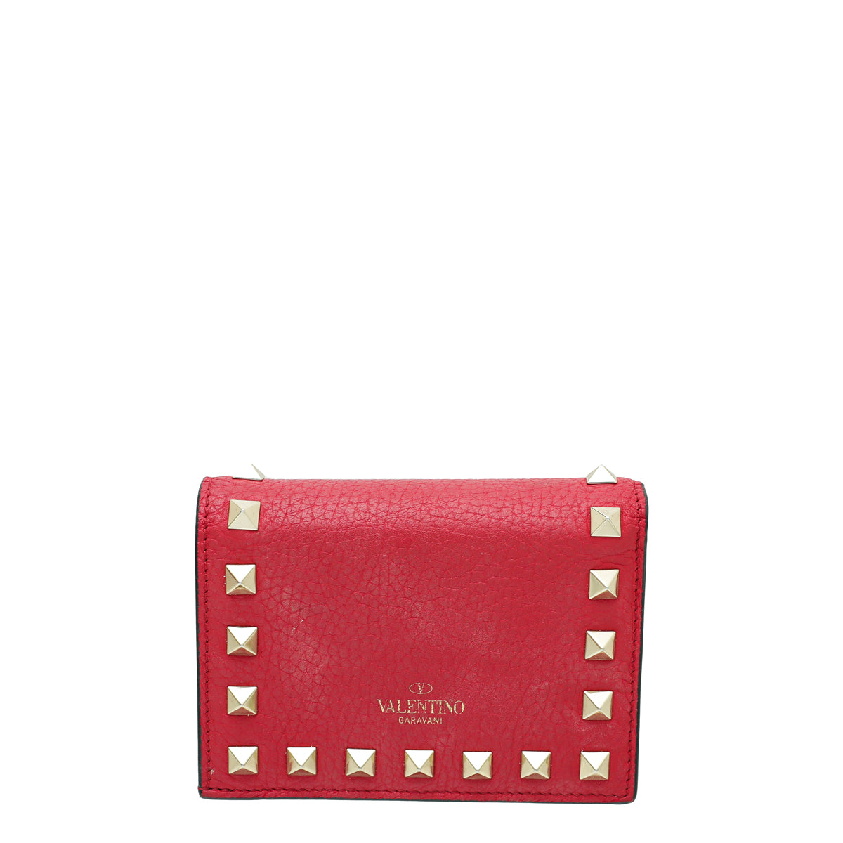 Valentino Red Rockstud Small Wallet-Valentino-THE CLOSET