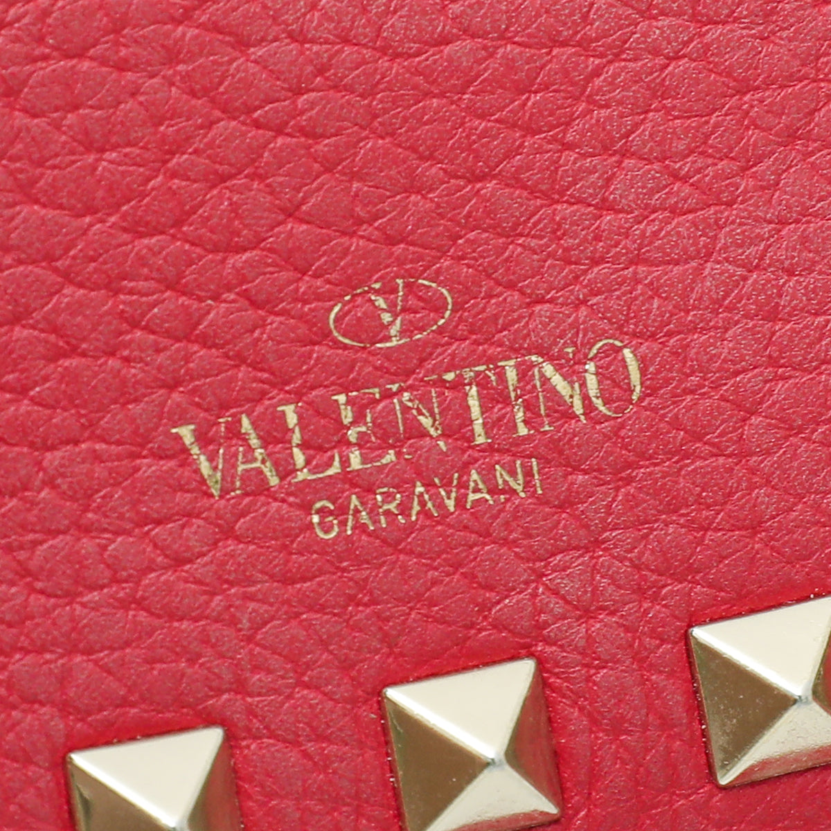 Valentino Red Rockstud Small Wallet