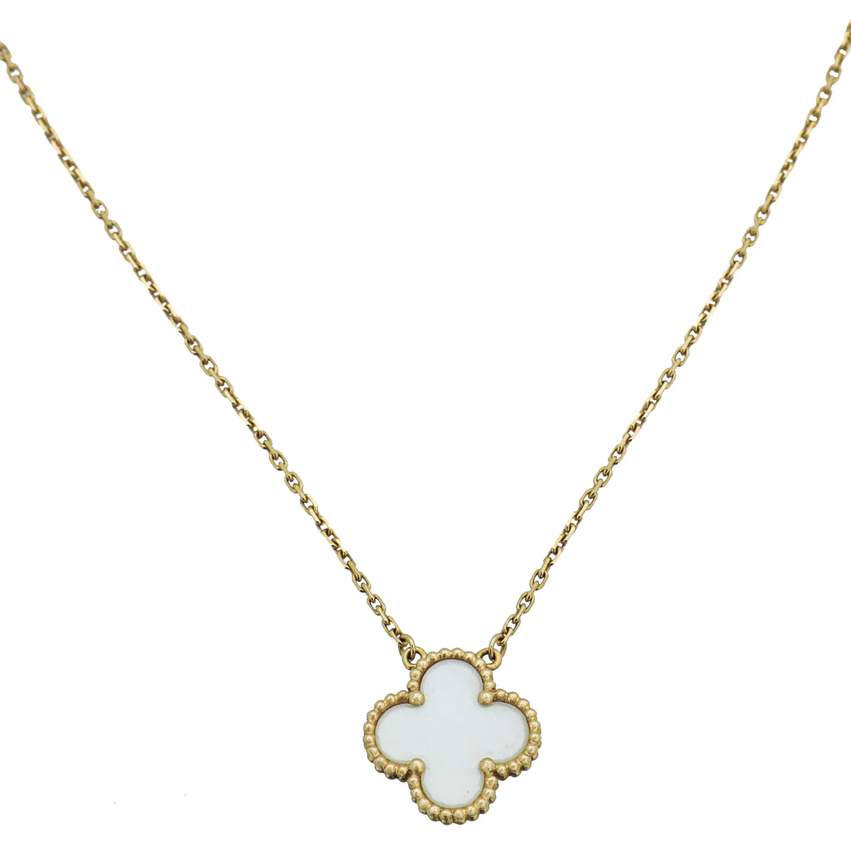 Van Cleef & Arpels 18K Yellow Gold MOP Motifs Vintage Alhambra Pendant Necklace-Van Cleef & Arpels-THE CLOSET
