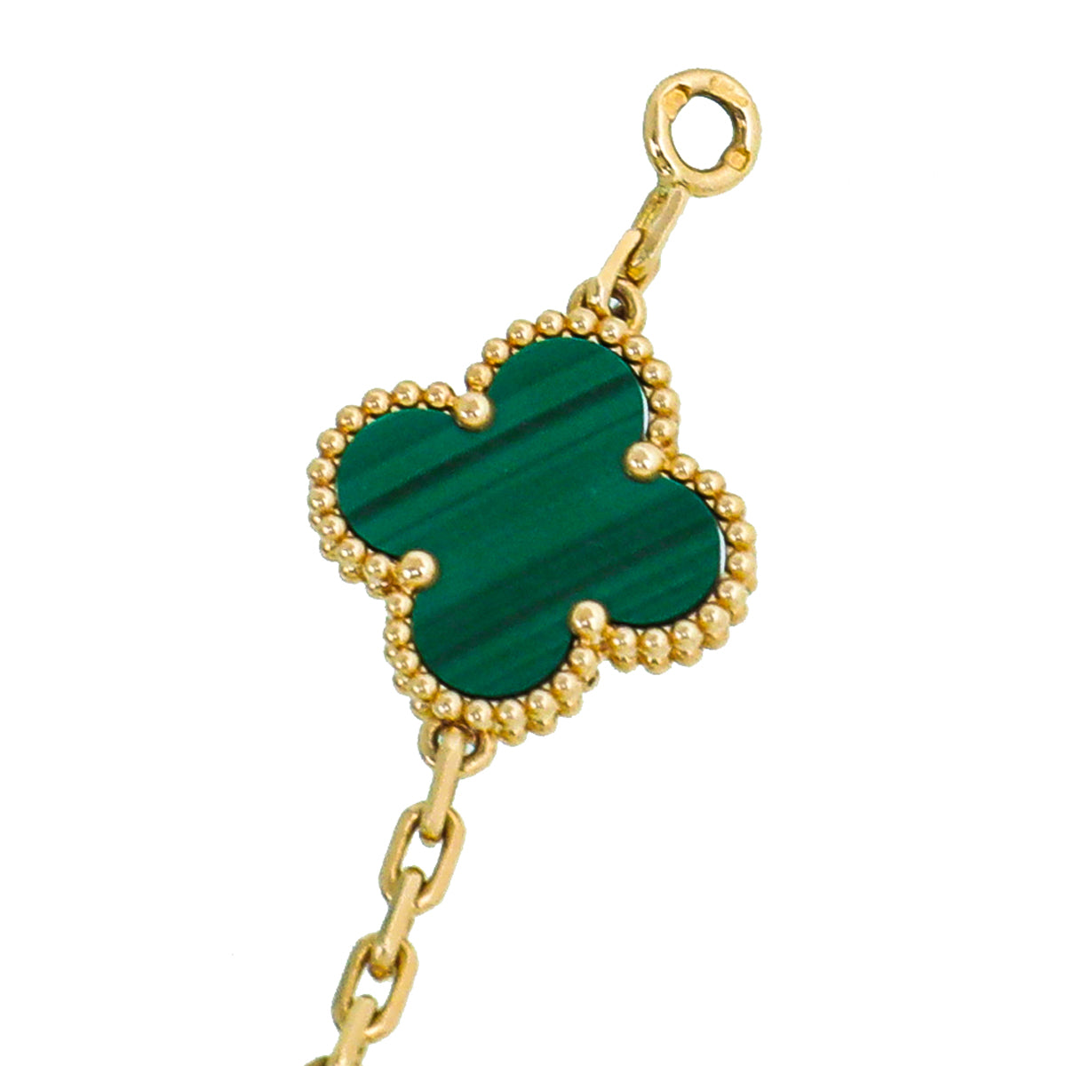 Van Cleef & Arpels 18K Yellow Gold Malachite 5 Motifs Vintage Alhambra Bracelet-Van Cleef & Arpels-THE CLOSET