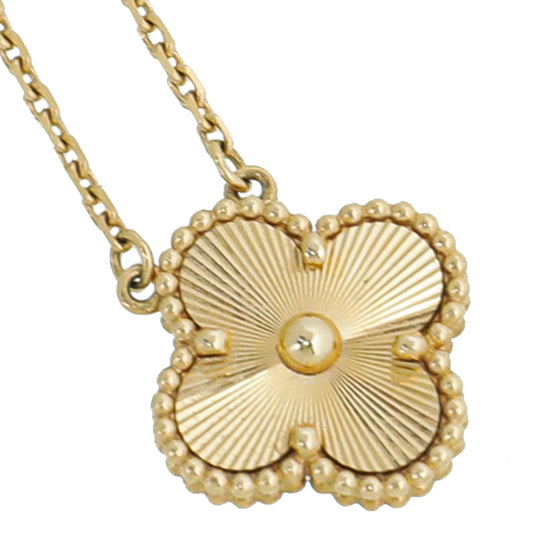 Van Cleef & Arpels 18K Yellow Gold Vintage Alhambra Pendant Necklace