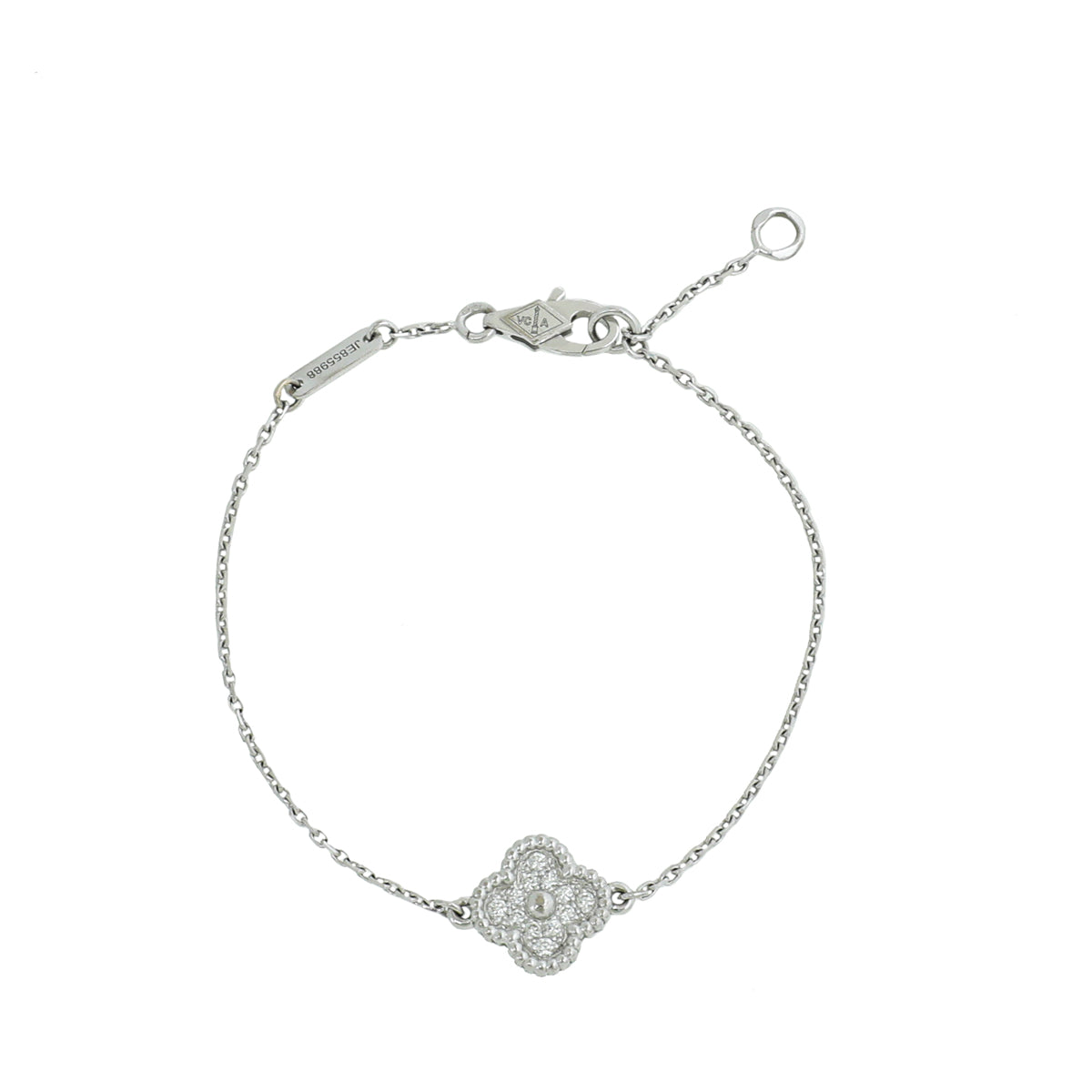 Van Cleef & Apparels 18K White Gold 1 Motif Diamond Sweet Alhambra Bracelet-Van Cleef & Arpels-THE CLOSET