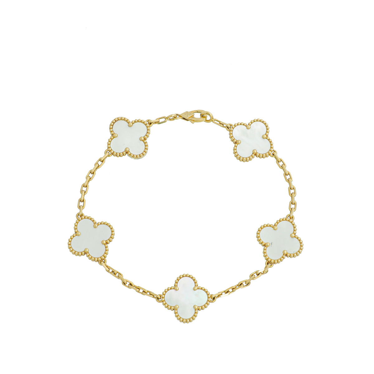 Van Cleef & Arpels 18K Yellow Gold 5 Motifs MOP Vintage Alhambra Bracelet-Van Cleef & Arpels-THE CLOSET