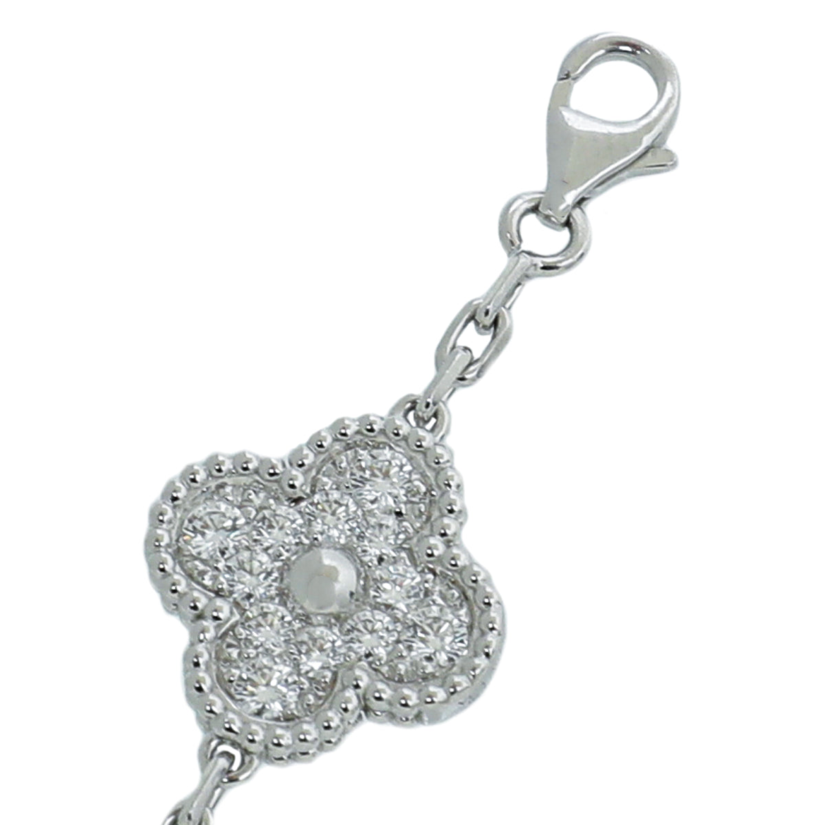 Van Cleef & Arpels 18K White Gold Diamond Vintage Alhambra Bracelet-Van Cleef & Arpels-THE CLOSET